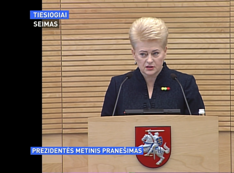 LR Prezidentės metinis pranešimas